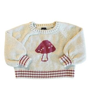 Tea Collection Gray and Purple Kids Mushroom Sweater Size 9-12 Months